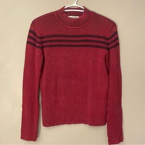 Vintage 90s Today’s Designer Red & Black Ribbed Cotton Pullover – Medium EUC